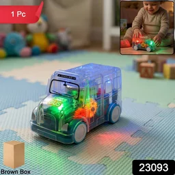 Kids Transparent Musical Light-Up School Bus – Engaging Playtime Toy