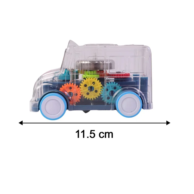 Kids Transparent Musical Light-Up School Bus – Engaging Playtime Toy