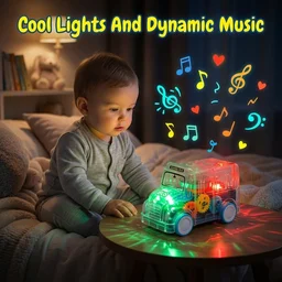 Kids Transparent Musical Light-Up School Bus – Engaging Playtime Toy