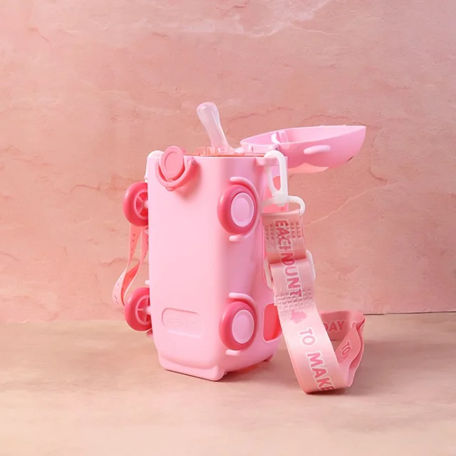 Kids Water Bottle – 500ml Cute Bus-Shaped Cartoon Design