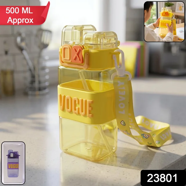 Kids Water Bottle – Leakproof Straw & Portable Carry Strap