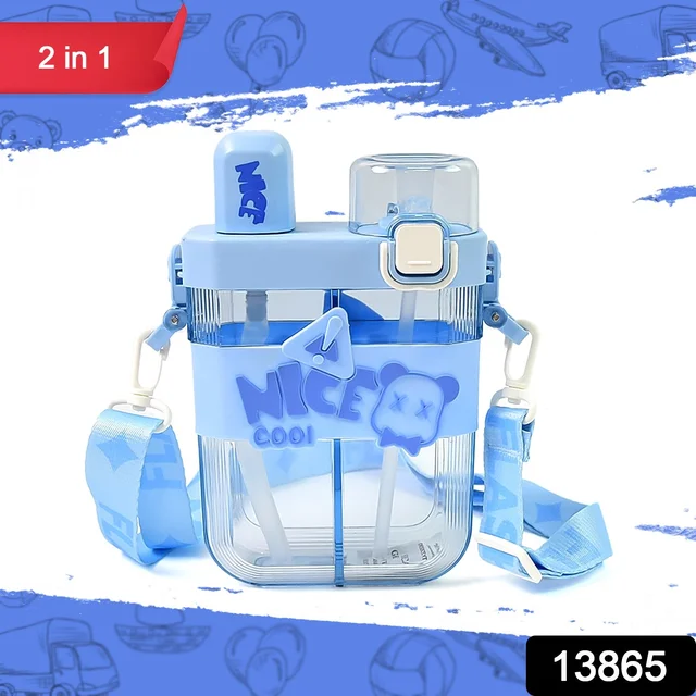 Kids Water Bottle with Dual Compartments – Straw & Strap | Own Hydrate