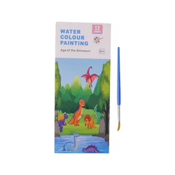 Kids Watercolour Painting Book – Dinosaur Theme & Brushes for Creativity