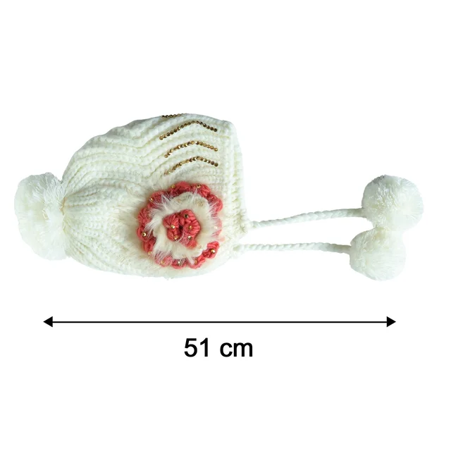 Kids Winter Woolen Ear Flap Cap – Soft & Warm with Pom Pom