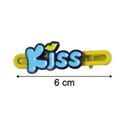 Kiss Text Hair Clip Set – Cute & Playful 2-Piece Snap Clips