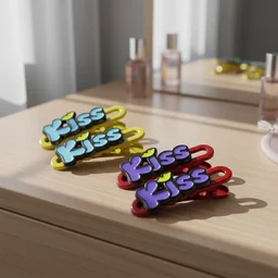 Kiss Text Hair Clip Set – Trendy 4-Piece Decorative Hair Accessories