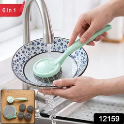 Kitchen Cleaning Set – 6-in-1 Stainless Steel Scrubber