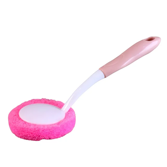 Kitchen Dish Scrubber Brush – Long Handle with Soft Sponge