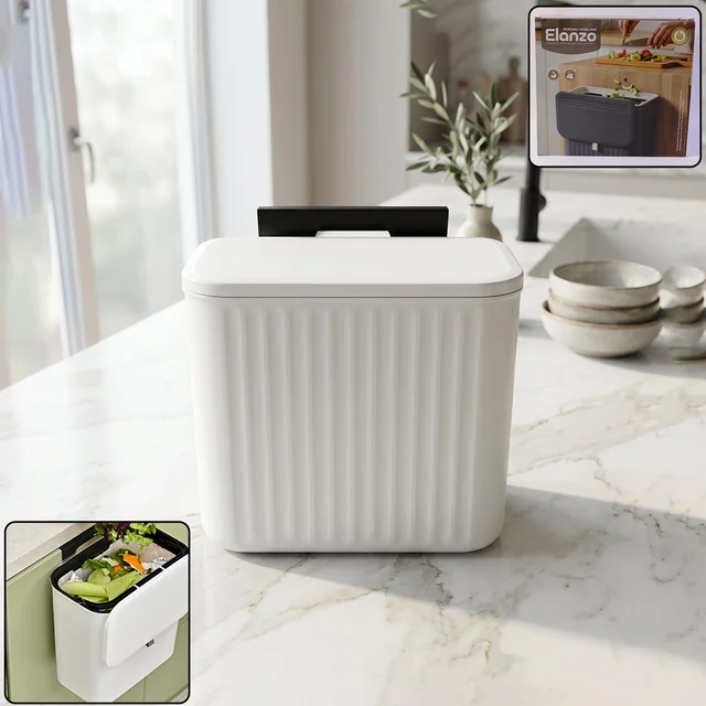Kitchen Dustbin with Lid – Compact 25x22 cm for Small Spaces