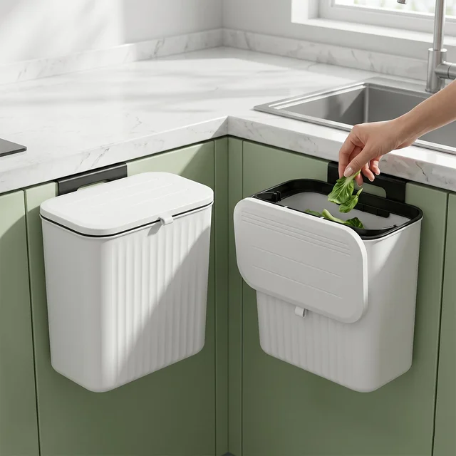 Kitchen Dustbin with Lid – Compact 25x22 cm for Small Spaces