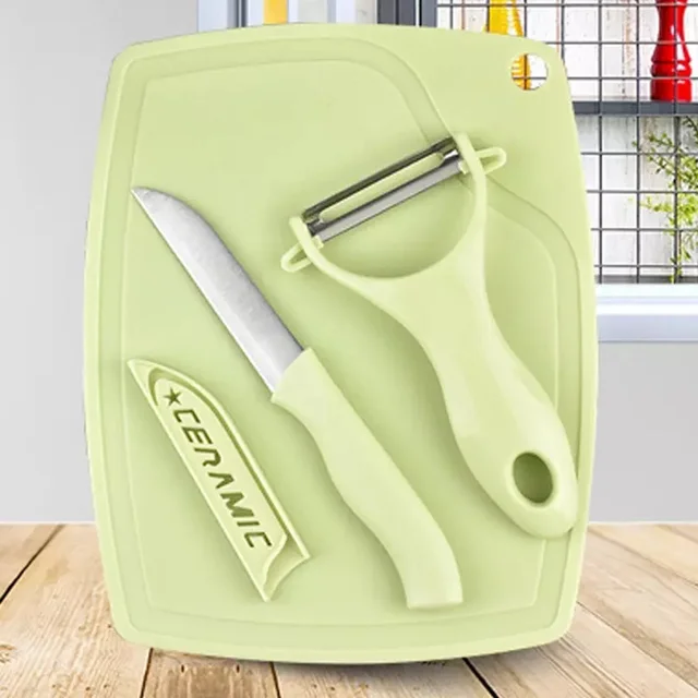 Kitchen Knife Set – 3-Pc Peeler & Stainless Steel Knives | CookAura