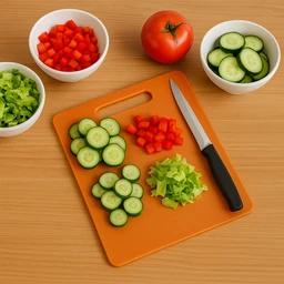 Kitchen Knife Set with Plastic Chopping Board – Pack of 5
