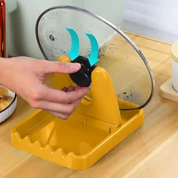 Kitchen Lid & Spoon Holder Stand – Compact & Heat-Resistant