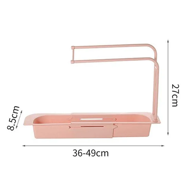Kitchen Sink Organizer Rack with Towel Holder & Drain Tray