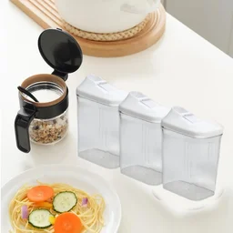 Kitchen Storage Jars Set – 3pc BPA-Free & Stackable | CookAura