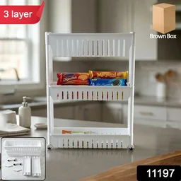 Kitchen Storage Rack – Durable 3-Layer Organizer for Countertops
