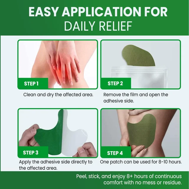Knee Relief Patches – Herbal Pain Support with Adhesive Comfort