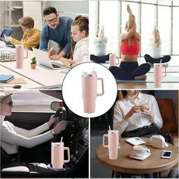 Konvex Hydra Insulated Travel Tumbler 1200 ML with Handle Straw Pink (1 Pc)