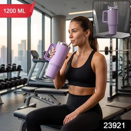 Konvex Hydra Insulated Travel Tumbler 1200 ML with Handle Straw Purple (1 Pc)