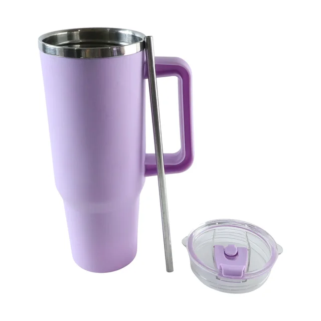Konvex Hydra Insulated Travel Tumbler 1200 ML with Handle Straw Purple (1 Pc)