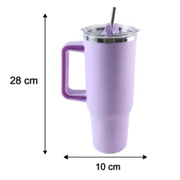 Konvex Hydra Insulated Travel Tumbler 1200 ML with Handle Straw Purple (1 Pc)