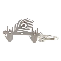 Krishna Flute Keychain – Devotional Metal Keyring for Spirituality