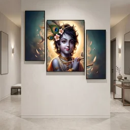 Krishna Flute Wall Art – Vibrant & Sacred Home Decor