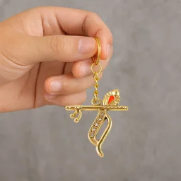 Krishna Metal Keychain – Durable Flute & Peacock Feather Design