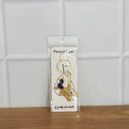 Krishna Peacock Metal Keychain – Elegant Gold-Tone Spiritual Gift