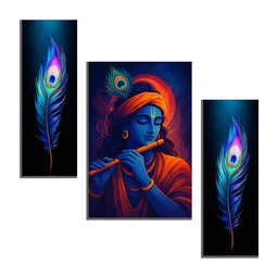 Krishna Wall Art – Vibrant MDF Painting for Spiritual Décor
