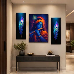 Krishna Wall Art – Vibrant MDF Painting for Spiritual Décor