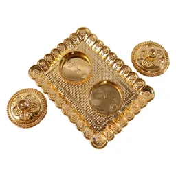 Kumkum Holder – Elegant Golden Floral Pooja Accessories