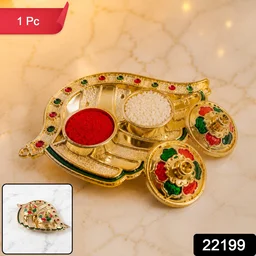 Kumkum Holder – Elegant Mango Shape with Twin Compartments for Puja