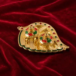 Kumkum Holder – Elegant Mango Shape with Twin Compartments for Puja