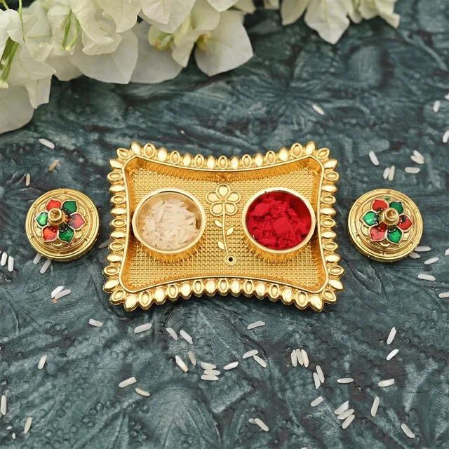 Kumkum Holder – Elegant Meenakari Floral Design for Pooja