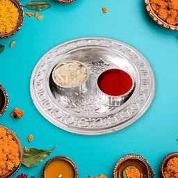 Kumkum Thali Holder – Small Round Puja Plate | Styleva