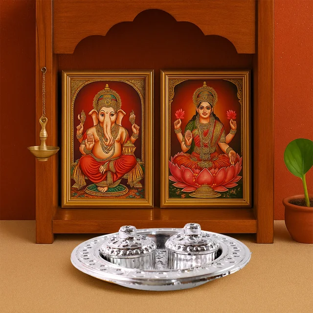 Kumkum Thali Holder – Small Round Puja Plate | Styleva