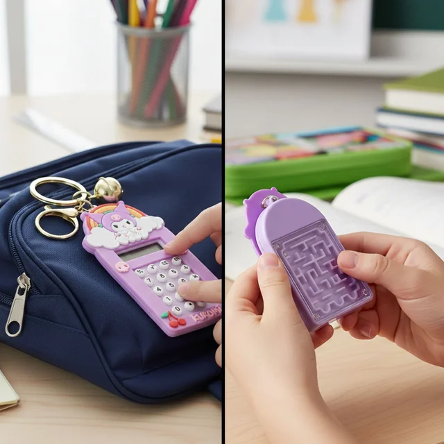 Kuromi Calculator Keychain – Compact Pocket-Sized Digital Calculator