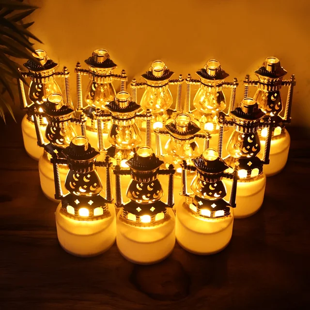 Lantern Style Flameless LED Candles – Safe Vintage Ambience (12 Pc)
