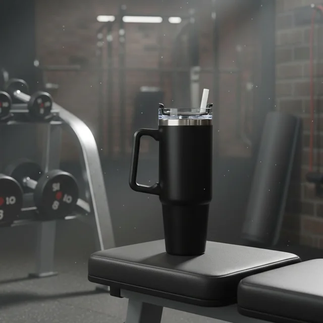 Large Capacity Travel Mug – 890 ML Insulated Black Tumbler