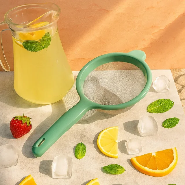 Large Kitchen Strainer – Fine Stainless-Steel Mesh with Easy-Grip
