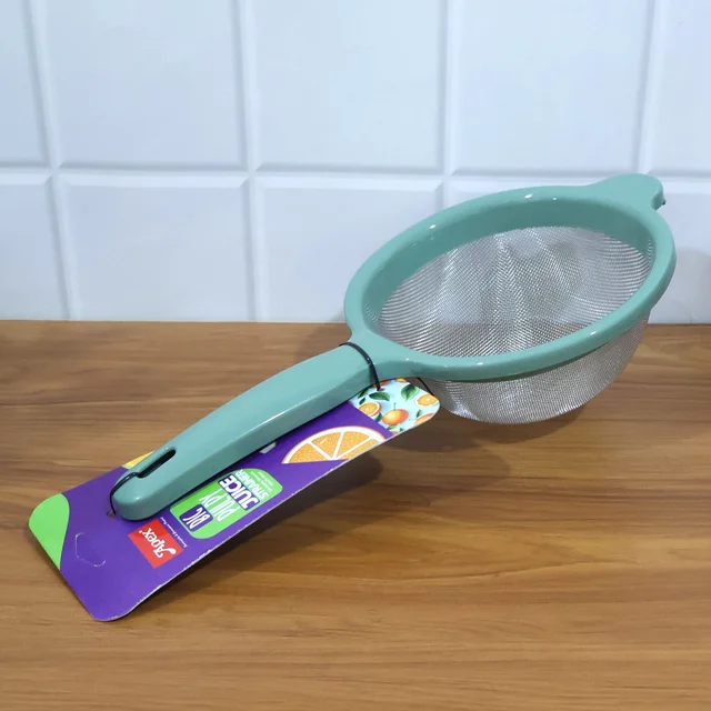 Large Kitchen Strainer – Fine Stainless-Steel Mesh with Easy-Grip