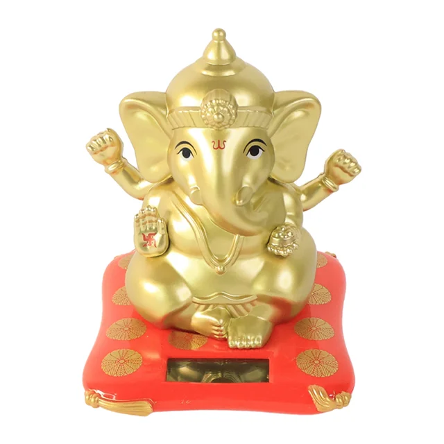 Large Lord Ganesha Idol – Decorative Religious Statue with Solar-Powered Base