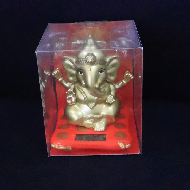 Large Lord Ganesha Idol – Decorative Religious Statue with Solar-Powered Base
