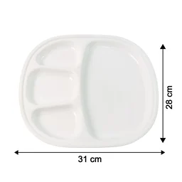Large Plastic Compartment Dinner Plate – 4 Sections for Organized Meals