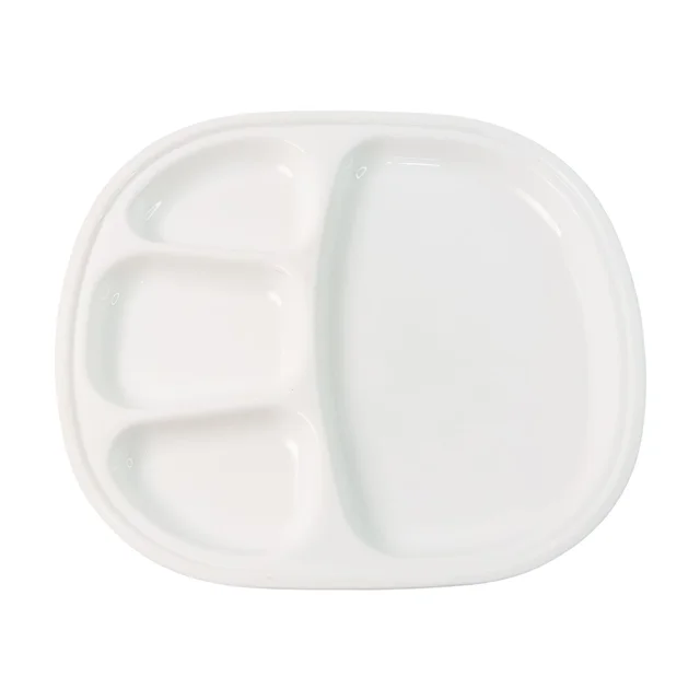 Large Plastic Compartment Dinner Plate – 4 Sections for Organized Meals