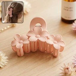 Large Plastic Hair Clip – Elegant Flower Design for Women