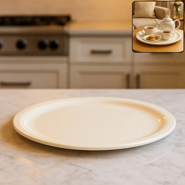 Large Round Serving Plate – Durable Multi-Purpose Tray 33cm