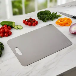 Large Stainless Steel Cutting Board – 31x20.5cm with Scale