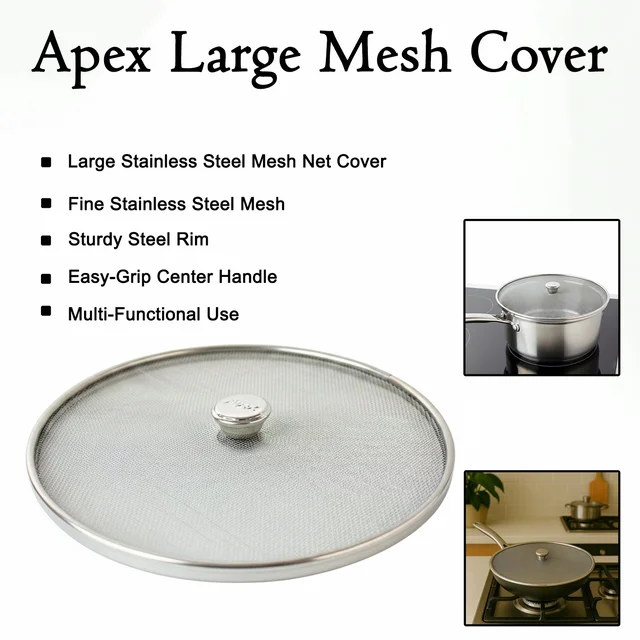 Large Stainless Steel Mesh Net Cover – Durable Oil Splatter Guard